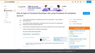 How to login to Facebook Developer site using Facebook for ...