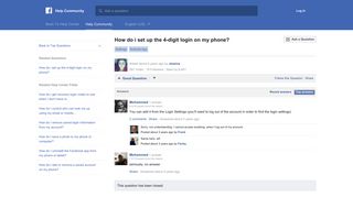 How do i set up the 4-digit login on my phone? | Facebook Help ...