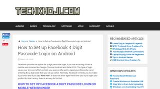 How to Enable 4 Digit Passcode Login on Facebook Mobile - TechKhoji