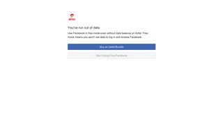 You've run out of data. - Facebook