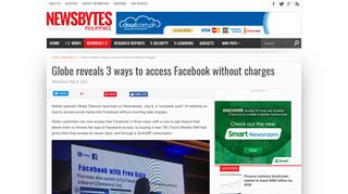 Globe reveals 3 ways to access Facebook without charges ...