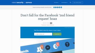 Don't fall for the Facebook '2nd friend request' hoax – Naked Security