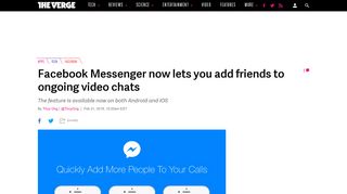 Facebook Messenger now lets you add friends to ongoing video chats ...