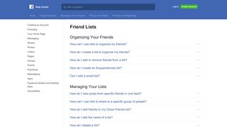 Friend Lists | Facebook Help Center | Facebook