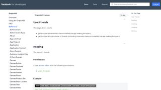 User Friends - Documentation - Facebook for Developers