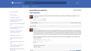 About different ip address? | Facebook Help Community | Facebook