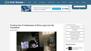 Finding the IP Addresses of Who Logs Into My Facebook | It Still Works