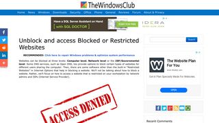 Unblock and access Blocked or Restricted Websites