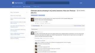 Unknown device showing in my active sessions. How can I ... - Facebook