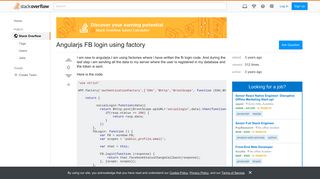 Angularjs FB login using factory - Stack Overflow