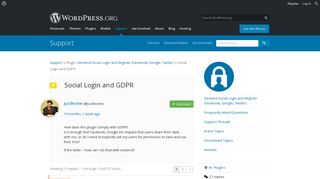 Social Login and GDPR | WordPress.org