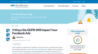 5 Ways the GDPR Will Impact Your Facebook Ads | WordStream