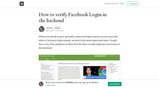 How to verify Facebook Login in the backend – Paul Bao – Medium