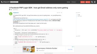 Facebook PHP Login SDK - how get Email address only name getting ...