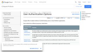 User Authentication Options | App Engine standard ... - Google Cloud