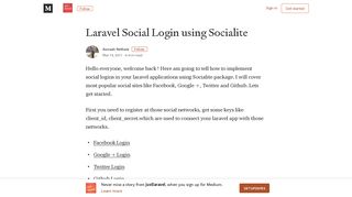 Laravel Social Login using Socialite – justlaravel – Medium