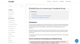 [Publish] How to connect your Facebook Group - Buffer FAQ