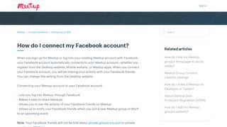 How do I connect my Facebook account? – Meetup