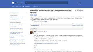 How to login in group I created after converting personal ... - Facebook