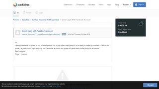 Guest login with Facebook account - StackIdeas