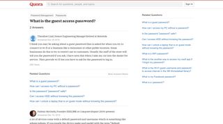 What is the guest access password? - Quora