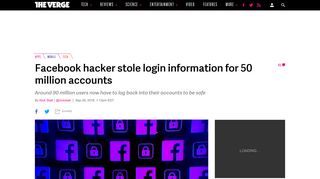 Facebook hacker stole login information for 50 million accounts ...
