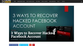 3 Ways to Recover Hacked Facebook Account - The Zero Hack