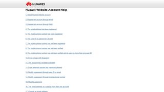 Huawei Website Account Help - Log In