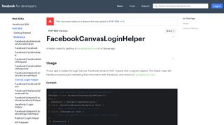 Canvas Login Helper - Web SDKs - Facebook for Developers