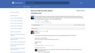 How can I hide my online status? | Facebook Help Community ...