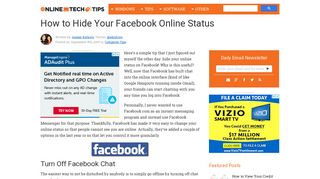 How to Hide Your Facebook Online Status - Online Tech Tips