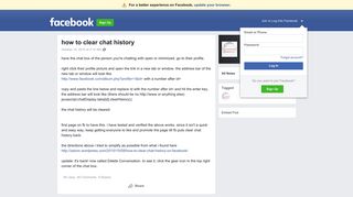 how to clear chat history | Facebook