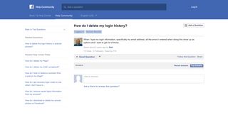 How do I delete my login history? | Facebook Help Community ...