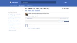 How to delete login history from mobile app? | Facebook Help ...