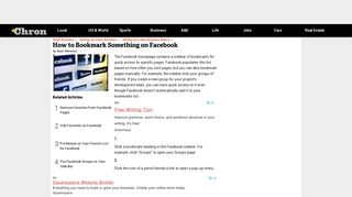 How to Bookmark Something on Facebook | Chron.com