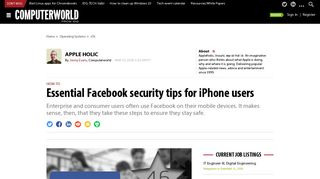 Essential Facebook security tips for iPhone users | Computerworld