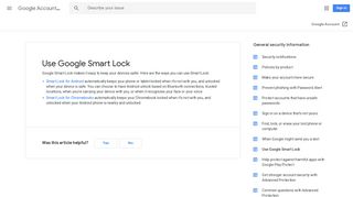Use Google Smart Lock - Google Account Help - Google Support