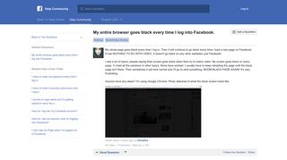 My entire browser goes black every time I log into Facebook ...
