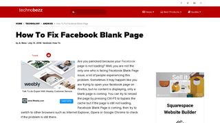 How To Fix Facebook Blank Page | Technobezz
