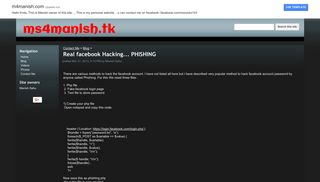 Real facebook Hacking... PHISHING - ms4manish.tk - Google Sites