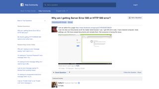 Why am I getting Server Error 500 or HTTP 500 error? | Facebook ...