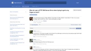 Why do I get a HTTP 500 Server Error when trying to get to ... - Facebook