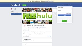 How to get a free hulu account - Facebook