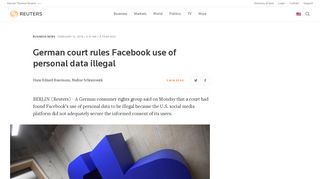 German court rules Facebook use of personal data illegal | Reuters