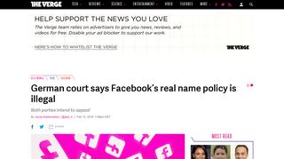 German court says Facebook's real name policy is illegal - The Verge