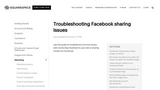 Troubleshooting Facebook sharing issues – Squarespace Help