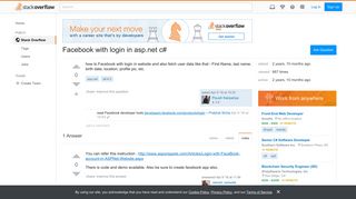 Facebook with login in asp.net c# - Stack Overflow