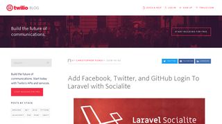 Add Facebook, Twitter, and GitHub Login To Laravel with Socialite ...