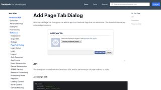 Page Tab Dialog - Web SDKs - Facebook for Developers