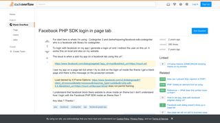 Facebook PHP SDK login in page tab - Stack Overflow